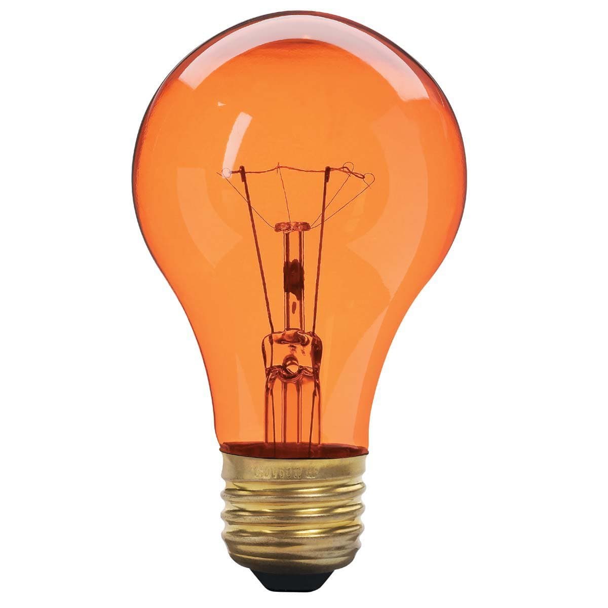 25 Watt A19 Transparent Amber Light Bulb