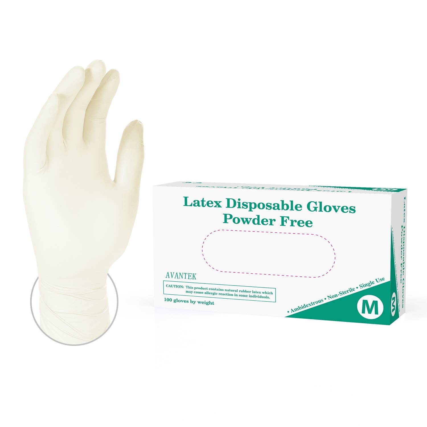 AVANTEK Gloves, Pack of 100, White, Medium