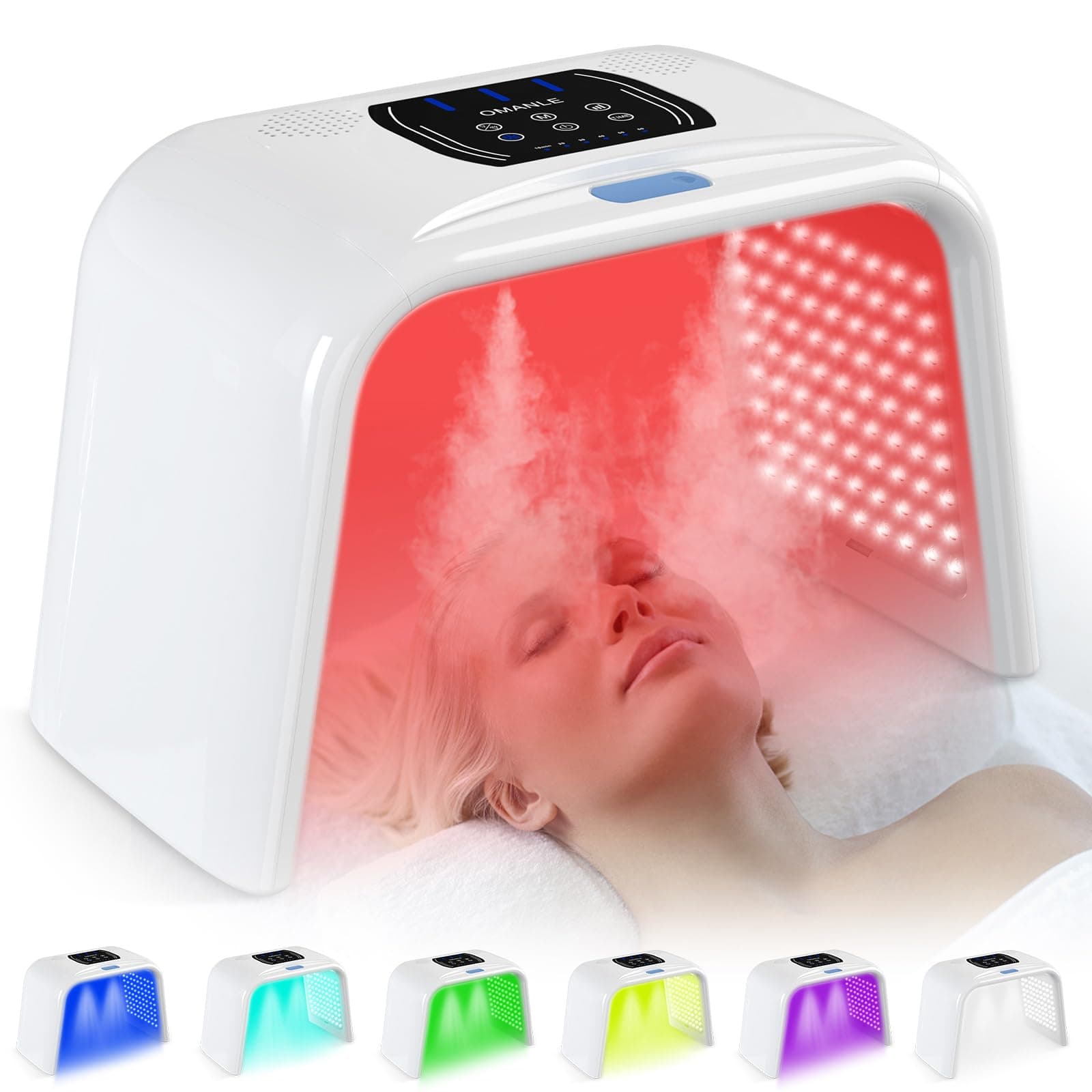 Holsn LED Light Therapy for Face Body with Spray LED Face Mask Light Therapy,Cycle Therapy Light & Time Preset & Adjustable LED Brightness Red Light Therapy Face Mask Beauty Salon Home SPA