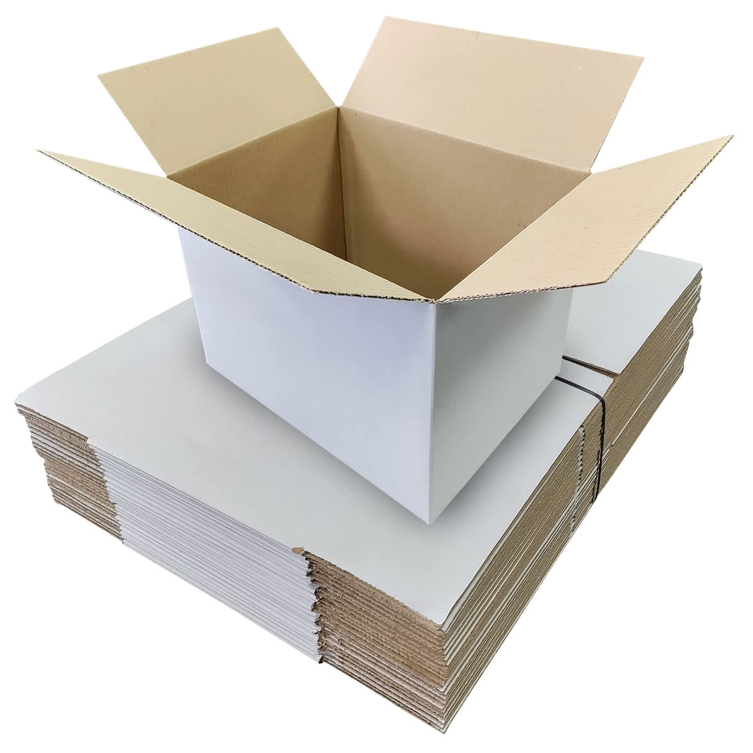 MAILSHACK 305 x 229 x 229mm White Small Single Wall 12x9x9" Shipping Mailing Postal Cardboard Boxes (Pack of 50)