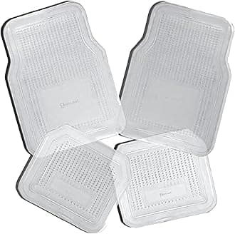 Zento Deals 4-Piece Clear Premium Quality Universal Fit Vinyl Heavy Duty Rubber Vehicle Floor Mats