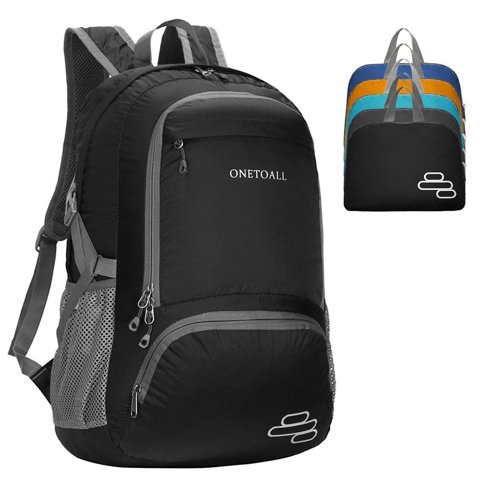 ONETOALL 30L Foldable Backpack, Lightweight Hiking Backpacks, Foldable Rucksack Waterresistant, Lightweight Rucksack, Sports Backpack for Men, Backpack for Travel Hiking Camping Walking Running