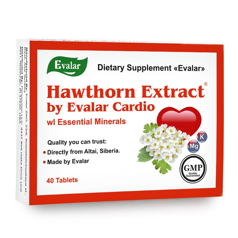 Evalar CardioActive Hawthorn Supplement 40 Tablets| Эвалар Кардиоактив Боярышник 40 таблеток