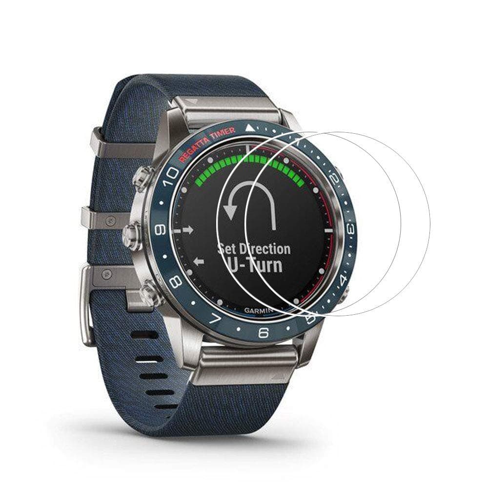 Safety Accessories Smart Watch Screen Protector Guard [9H] Compatible with Garmin Marq Captain (Pack 2, Transparent)