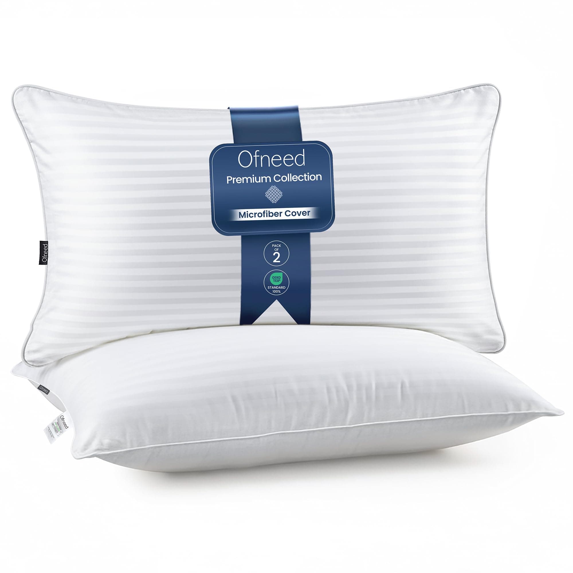 King Size Pillows Set of 2 Down Alternative – Soft & Fluffy King Pillows 2 Pack with Soft & Brushed Cover, Hotel Pillows for Bed, Perfect Bed Pillows for Side and Back Sleepers, Size 20"x36"