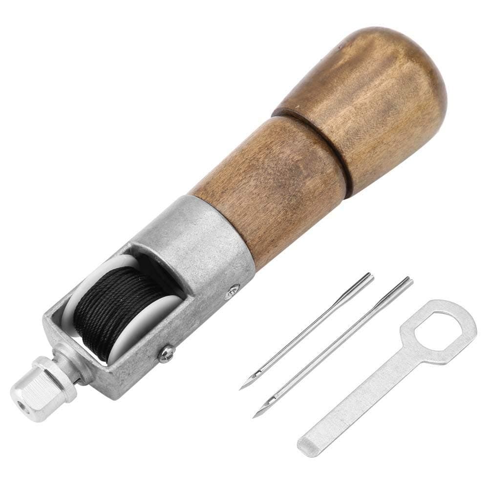 Leather and Fabric Sewing Awl Leather Craft Automatic Lock Stitching Sewing Awl Quick Stitch Repair Tool Kit with 2 Needles