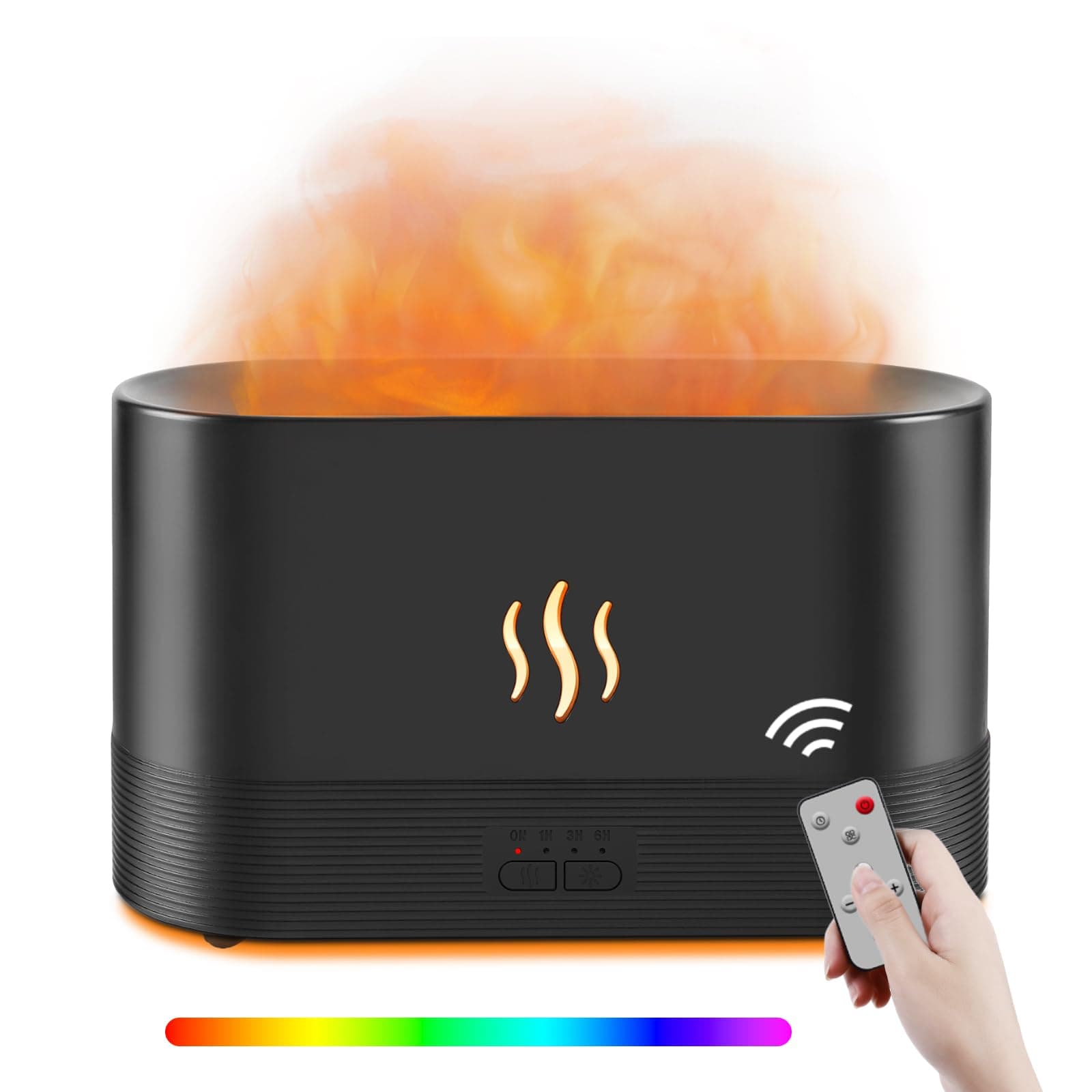 DepulatEssential Oil Diffuser, 300mL 7 Colorful Flame Air Diffuser Humidifier,Upgraded Flame Air Aroma Diffuser Humidifier for Home,Yoga,Office with No-Water Auto-Off Protection