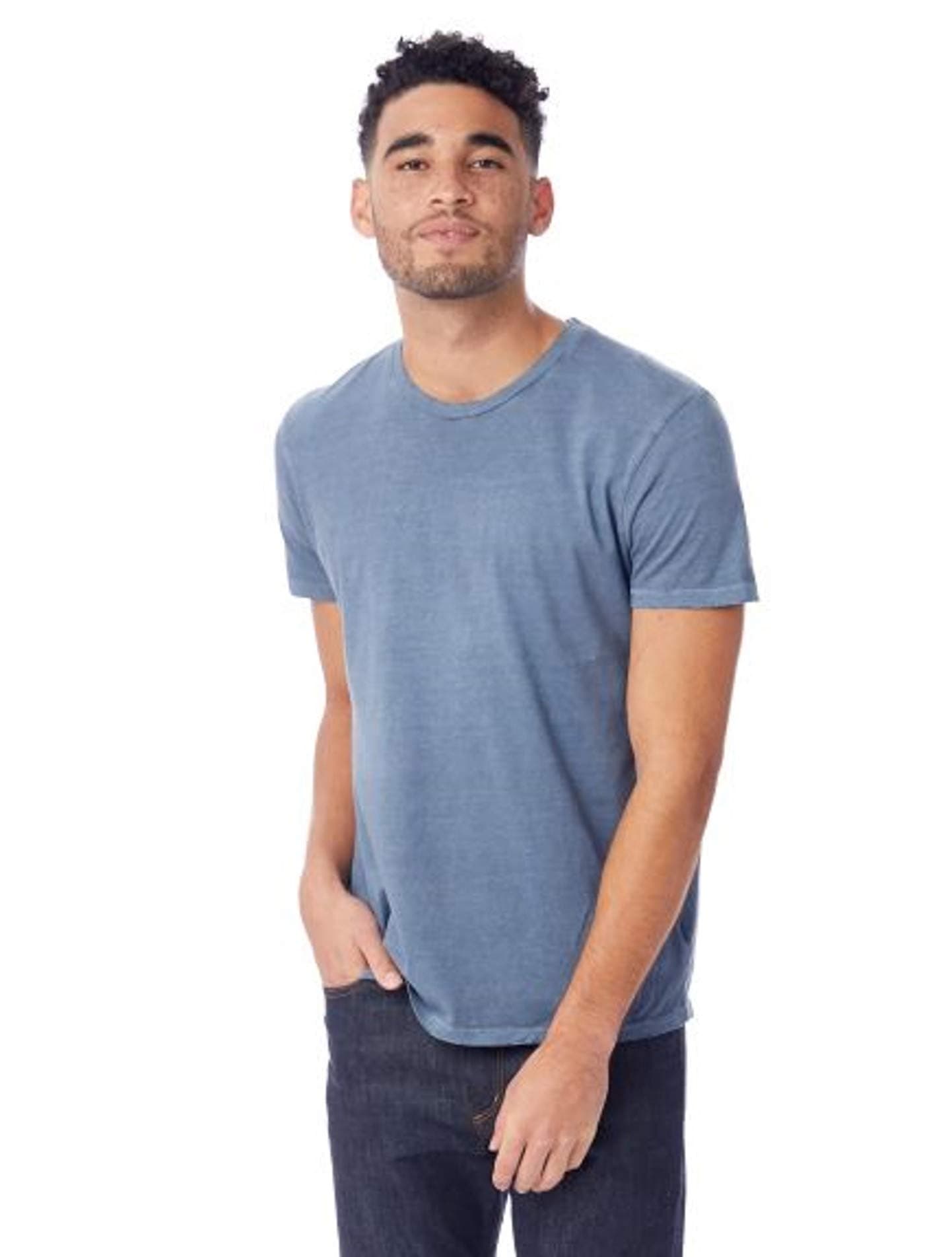 AlternativeMen's Distressed Heritage Tee, Dark Blue Pigment, Medium