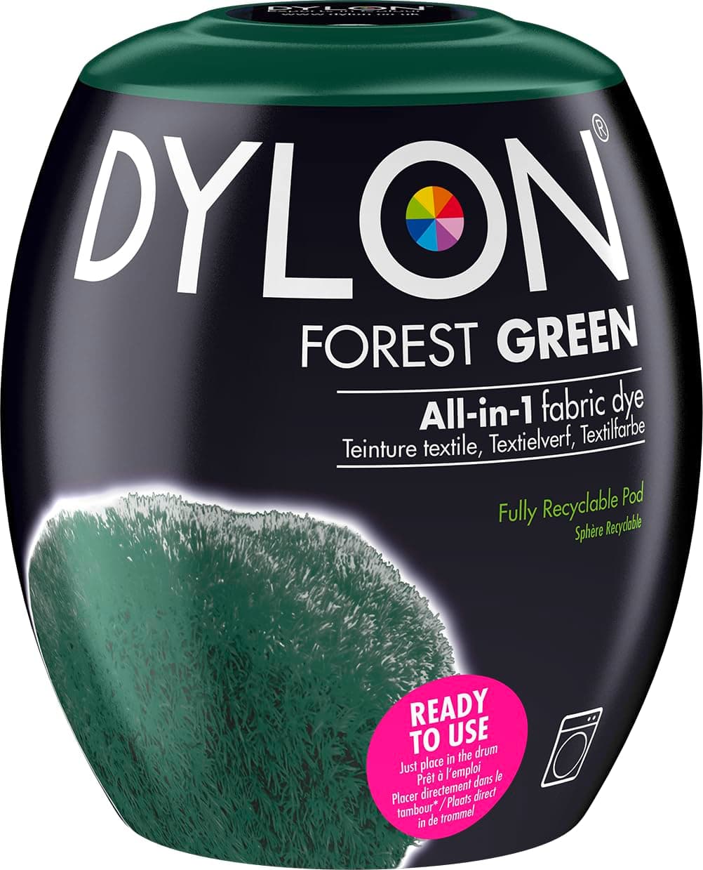 DYLON Washing Machine Fabric Dye Pod for Clothes & Soft Furnishings, 350g – Forest Green