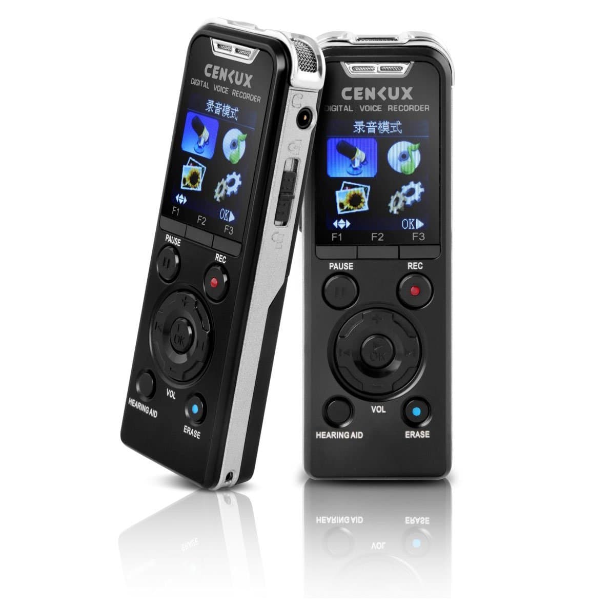 Digital Voice Recorder Microphone HD Recording MP3 Player with Built-in Speaker Noise Cancellation Mic 16GB Memory