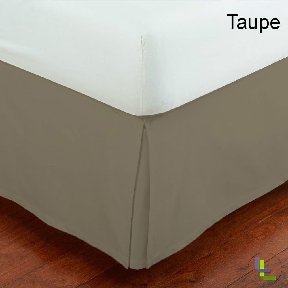 RishCreations King 300TC Taupe Solid 100% Egyptian Cotton 1PCs Box Pleated Bedskirt Solid (Drop Length: 21 inches) Superb Finish