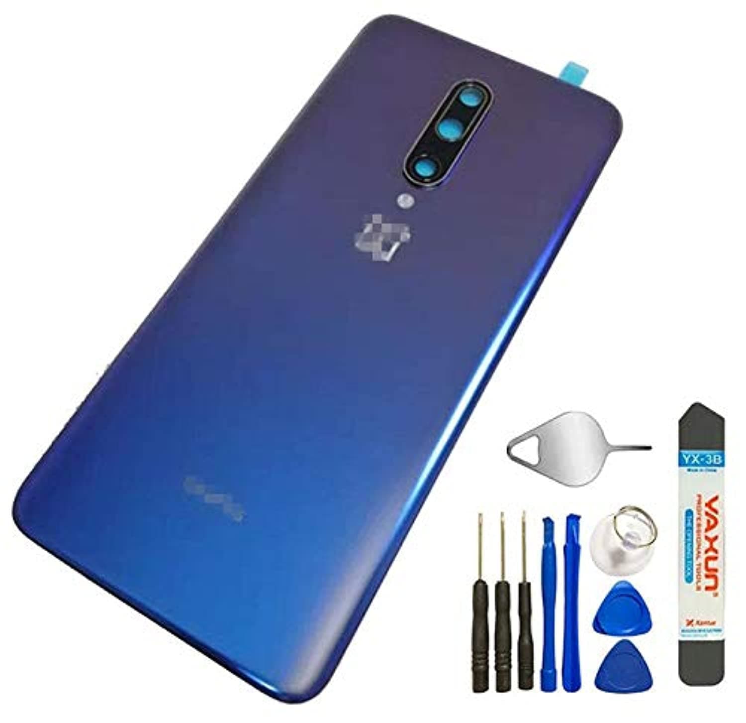 Battery Back Cover Rear Panel Glass +Camera Lens for Oneplus 7 Pro 6.67" GM1911 GM1913 GM1917 GM1910 GM1915 (Nebula Blue)
