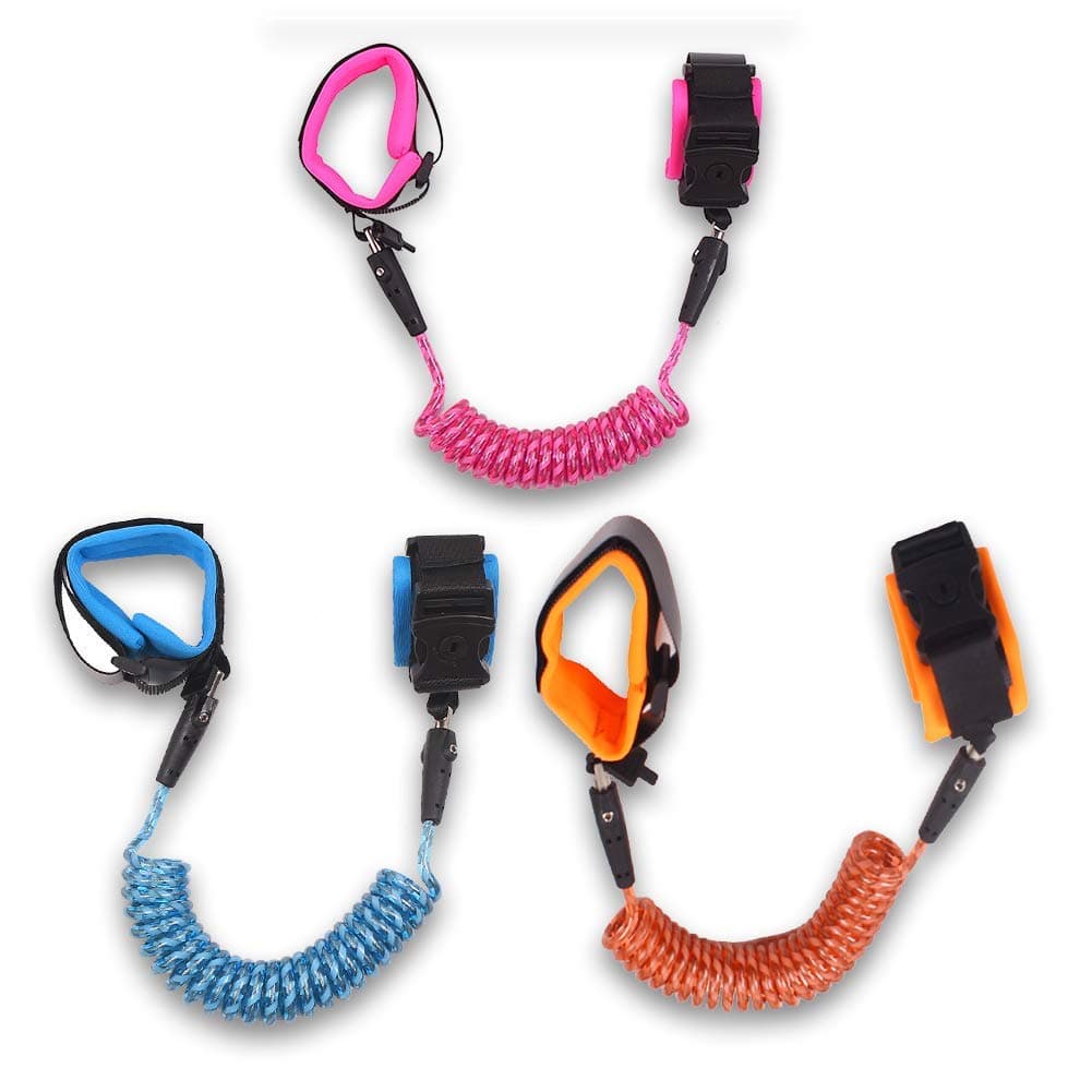 Anti Lost Safety Wrist Link Belt, Child Walking Leash, Adjustable Child Wrist Safety Strap with Lock and Key for Kids&Toddlers by Wanshchan(3pack)