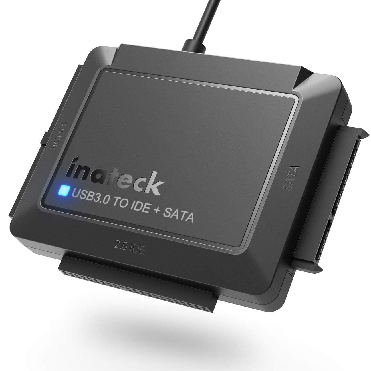 Inateck USB 3.0 to IDE/SATA External Hard Drive Reader Applicable to 2.5"/3.5" HDD/SSD, IDE to USB Adapter with 12V/2A Power Supply, SA03001