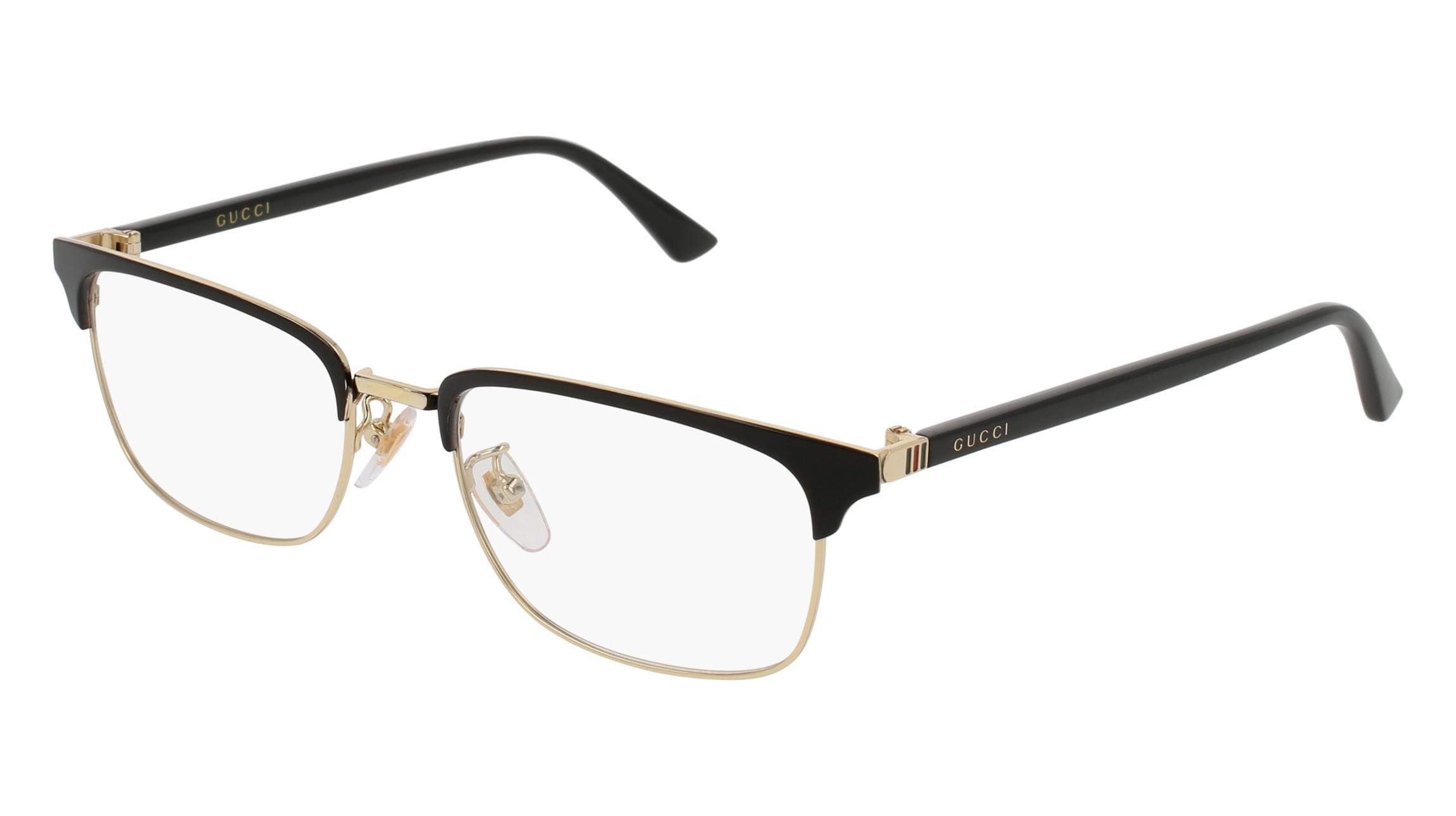 Rectangular Eyeglasses GG0131O 001 Gold/Black 53mm 131