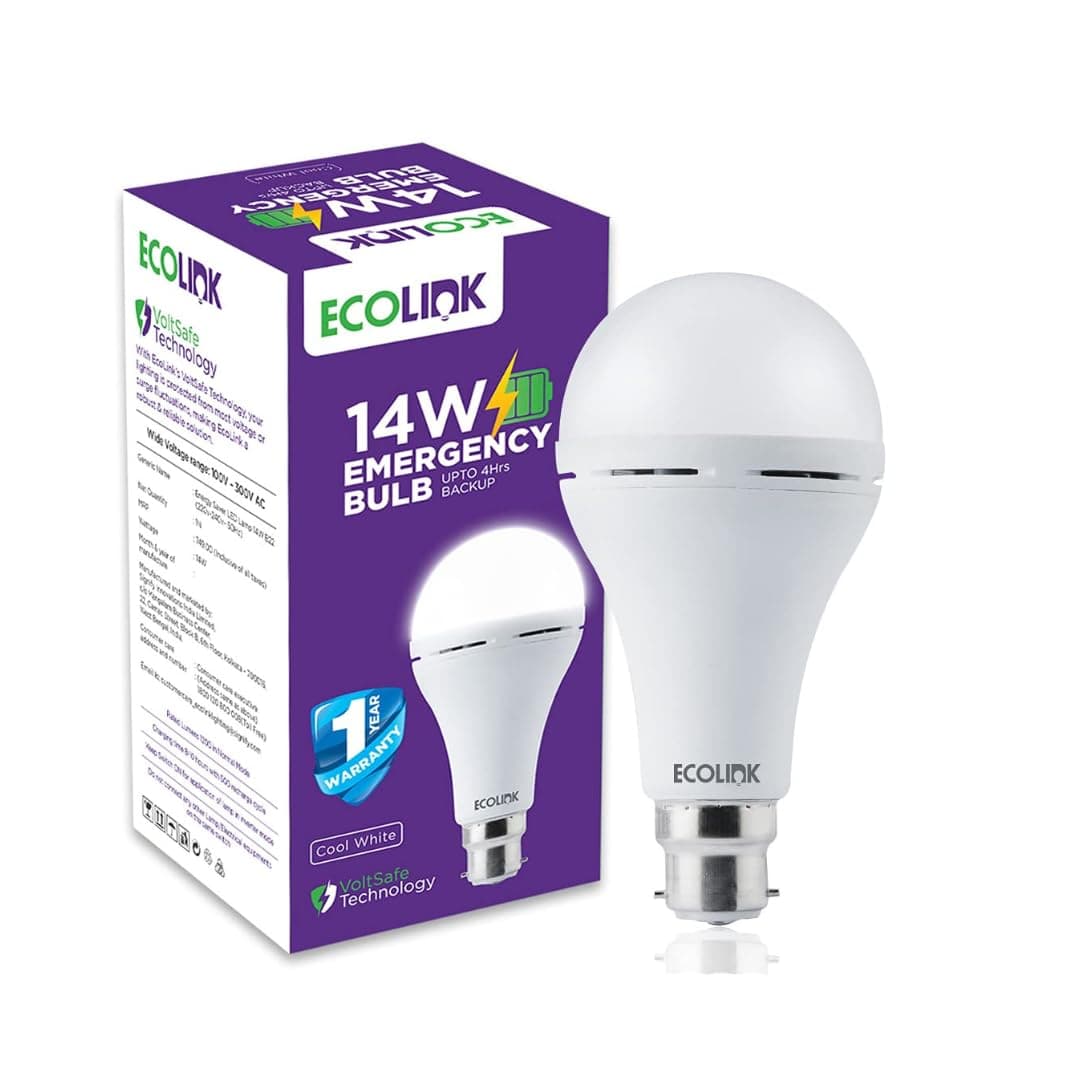 EcoLink 14W B22 LED Emergency Bulb (Cool Day Light,Pack of 1)