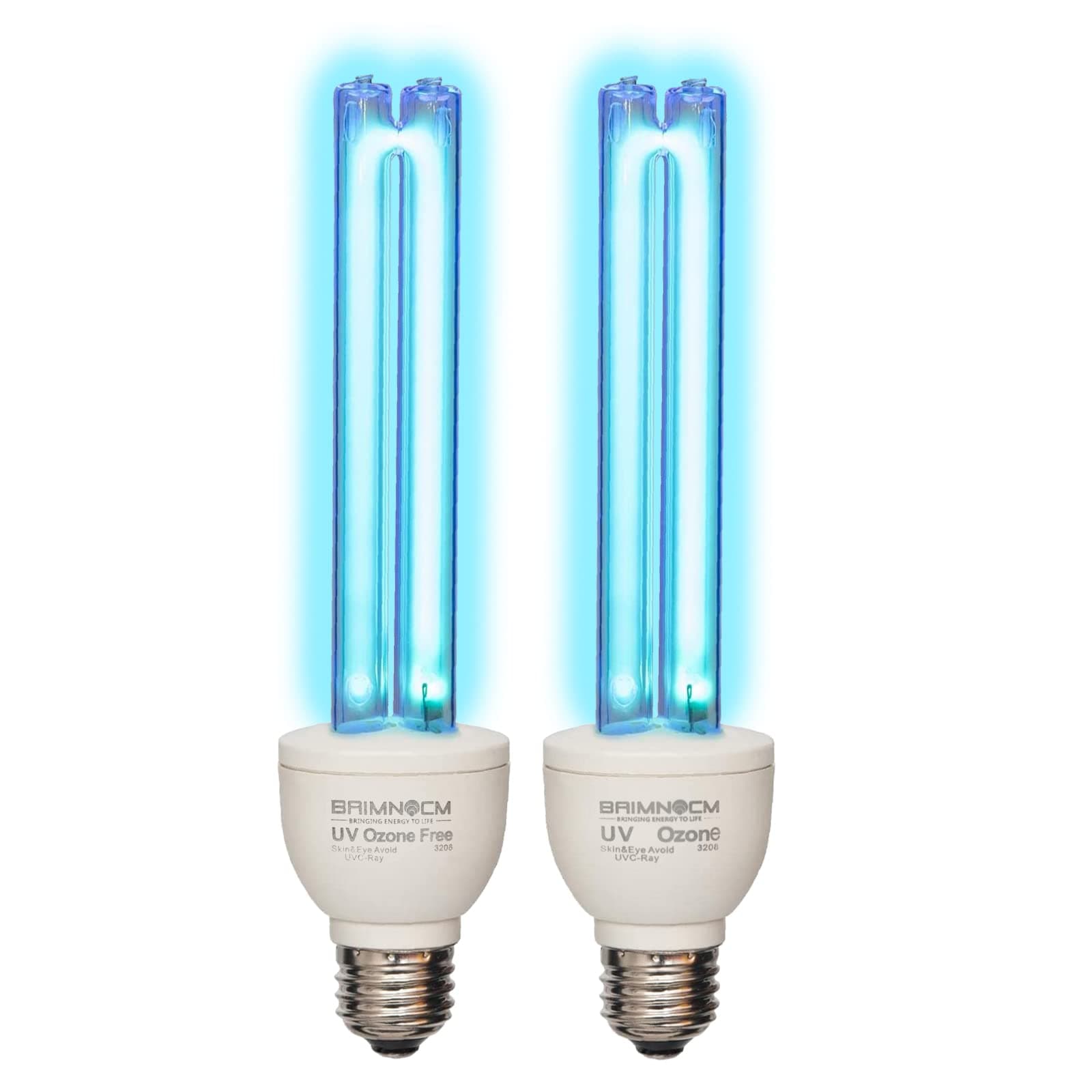 BAIMNOCM UV Light Bulb, UV-C Light Bulb 25 Watt E26 Base, One Bulb Ozone and One Bulb Ozone Free, 2 Count