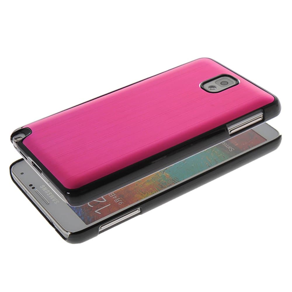 MOLADO Magenta Case for Samsung Galaxy Note 3 N9000 Durable Shiny Lines Design Aluminum Metal Plated Hard Back Case Cover