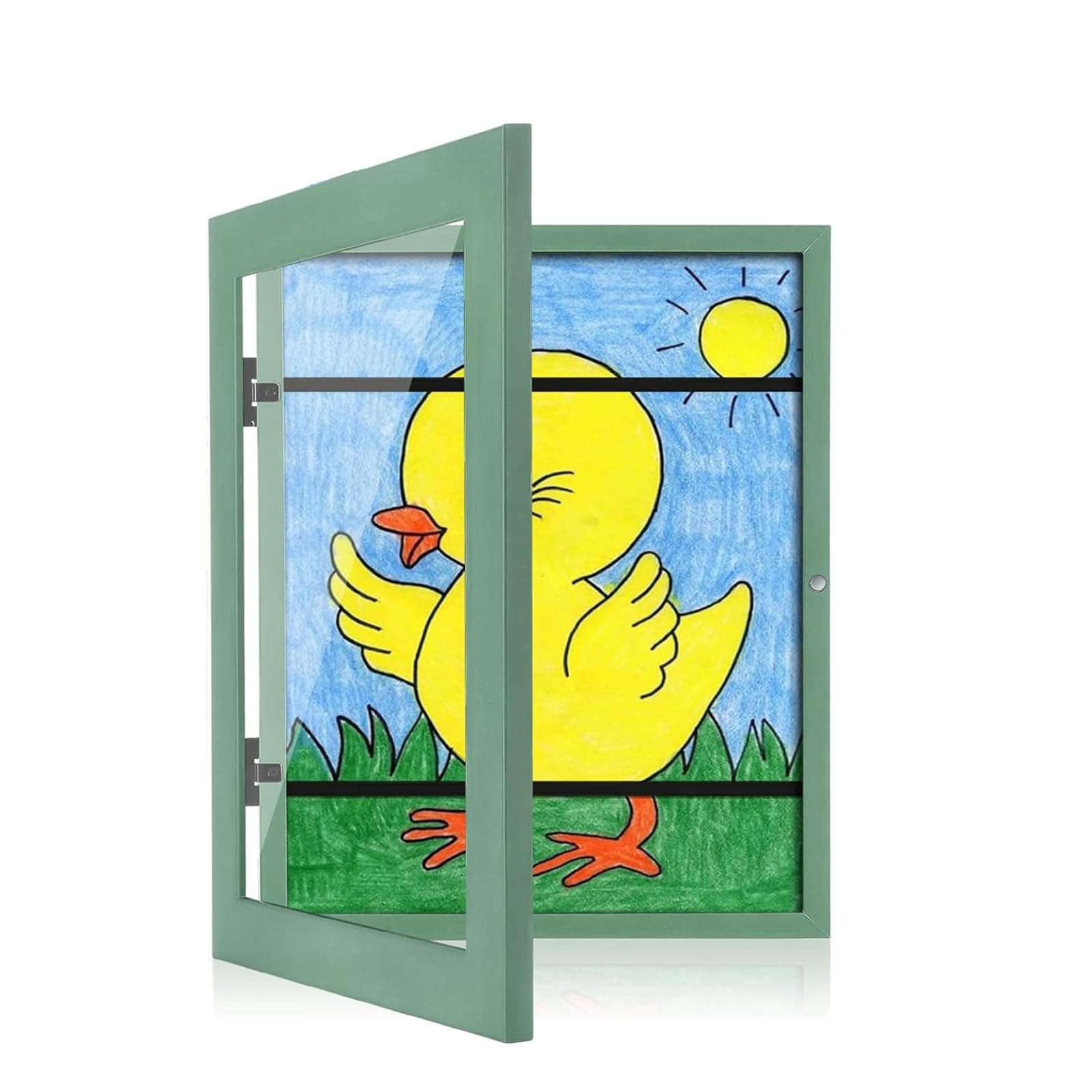 ANTOLE Kids Artwork Picture Frame,A4 Picture Frames Front Opening Frames,Artwork Displays 8.3x11.7 Display Storage Frame for Wall,For Children Drawing Crafting Art Frames (Green)