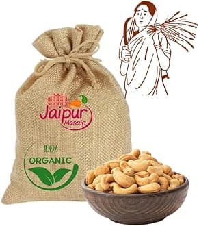 SHAAN-E JAIPUR Natural & Crunchy Premium Whole Cashews | Nutritious & Delicious Nuts | Premium Kaju Nuts | Gluten Free | Source of Minerals & Vitamins | Dry Fruits | 200 gm with Jute Bag