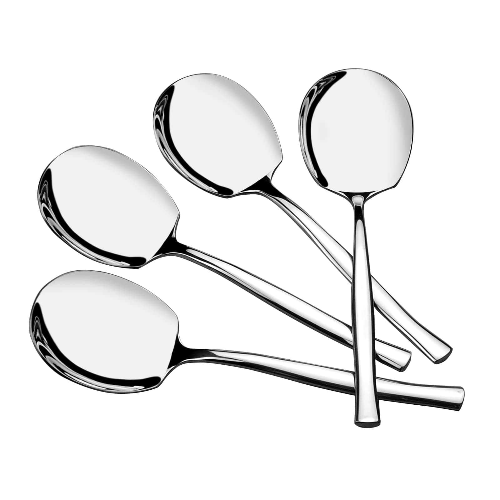 5 Pieces Stainless Steel Buffet Serving Spoon, Large Serving Tablespoons, Silver Serving Spoons Set
