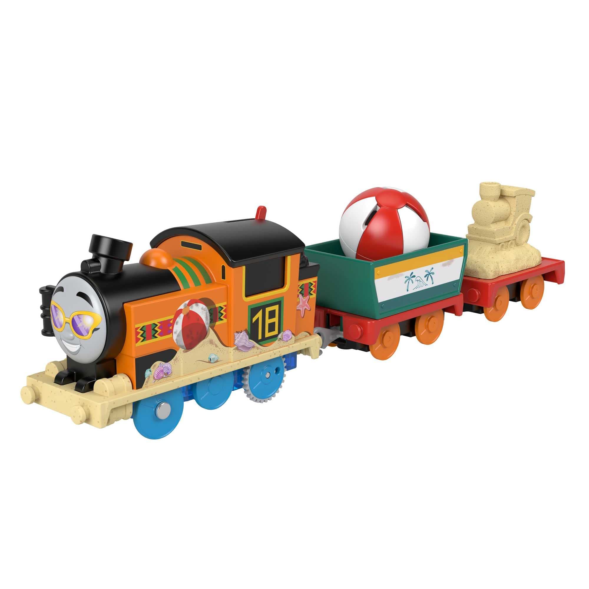 Thomas & Friends Motorized Toy Train Beachy Nia Battery-Powered Engine with Beach Ball Cargo for Preschool Kids Ages 3+ Years