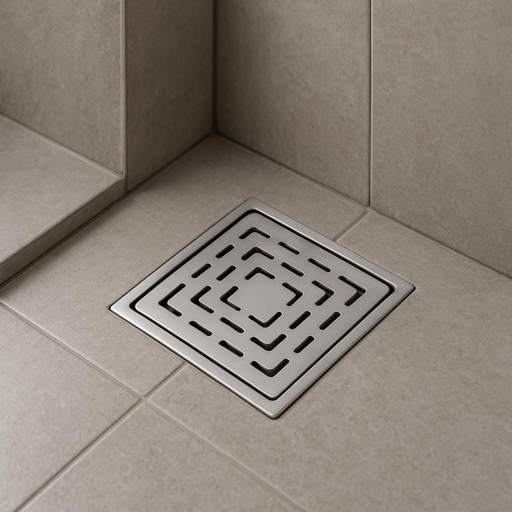 Square Lock Stainless Steel SS 304 Plain with Hole Grating Cut Jali/Hole Jali/Drain Cover/Jali for Bathroom and Kitchen Floor Water Drain Grating (Sq Drainer (Sigma)) (Square Grating)