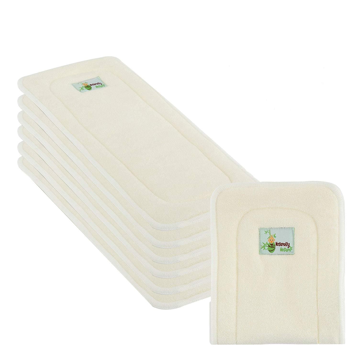 Naturally Natures 5 Layer Cloth Diaper - Inserts - Bamboo Reusable Liners for Cloth Diapers (Pack of 6)