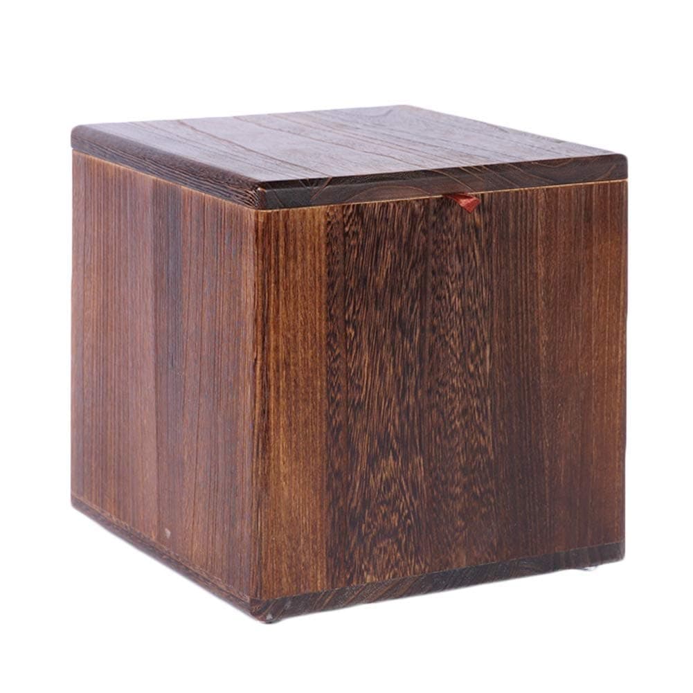 ZHAOYONGLI-Stools Footstools Ottomans Pouffes Footstools Solid Wood Frame Storage Design Coffee Table Stool Antique (Color : Oak Color, Size : 272727cm)