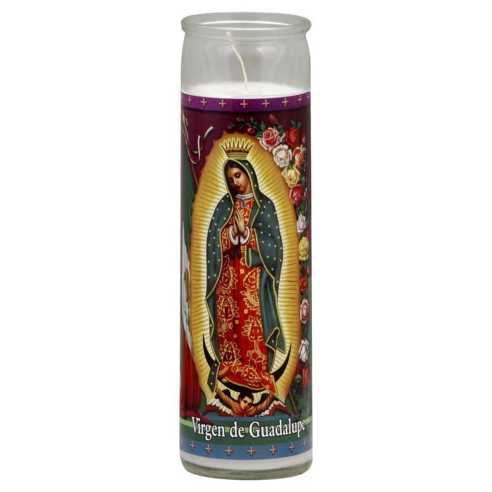 Virgen de Guadalupe White 2 Pack Set Religious Candles