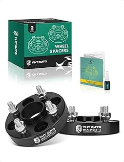 YHTAUTO 4x100 Hub Centric Wheel Spacers 1 inch Fits for Honda, Acura, Kia, Mini, Mitsubishi Models, 4 Lug Wheel Tire Spacers w/ M12x1.5 Studs and 56.1mm Hub Bore for Integra, CRX, 2PCS Black