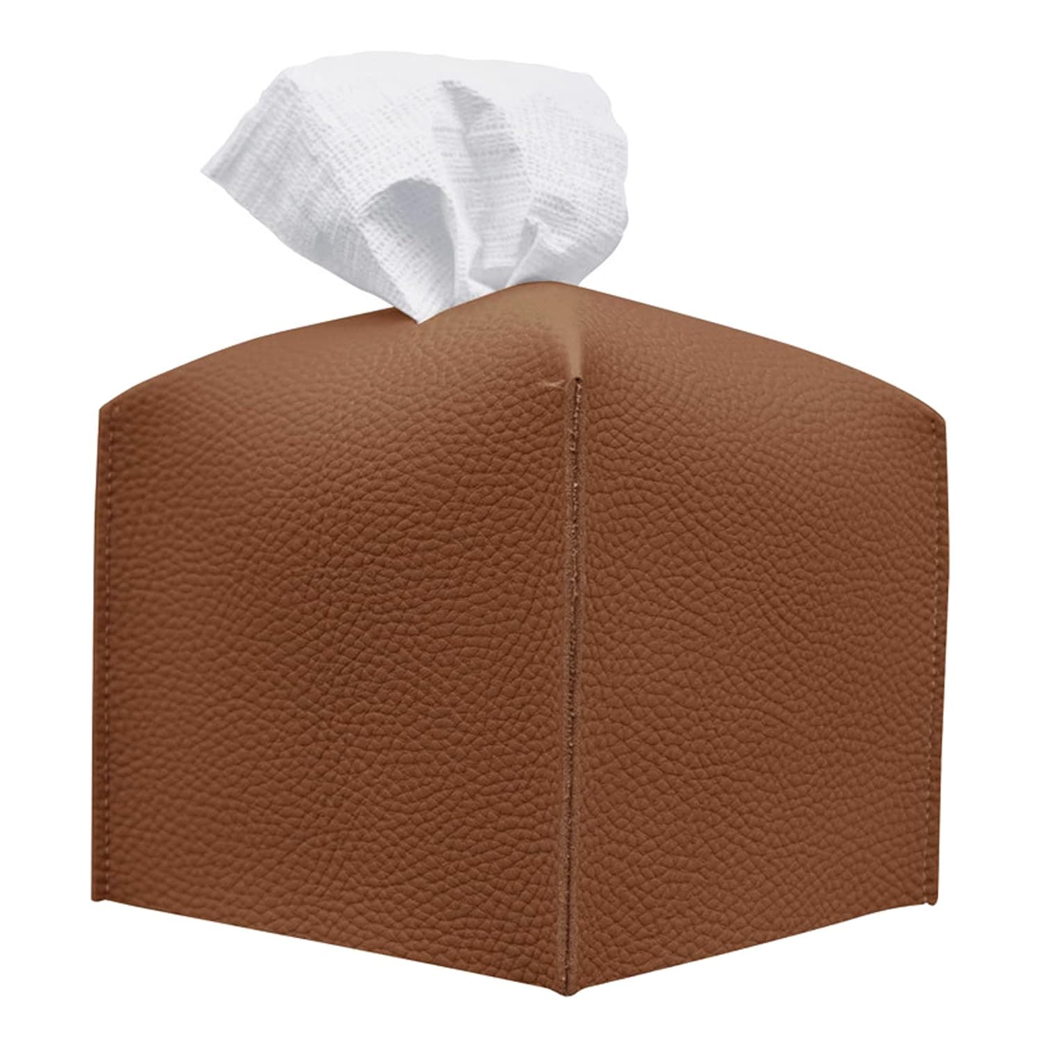 Lonimia Tissue Box Cover,Leather Tissue Box Holder,Tissue Case Facial Paper Organizer Dispenser for Bathroom, Vanity Countertop, Night Stands, Desk, Car (Square), w0002