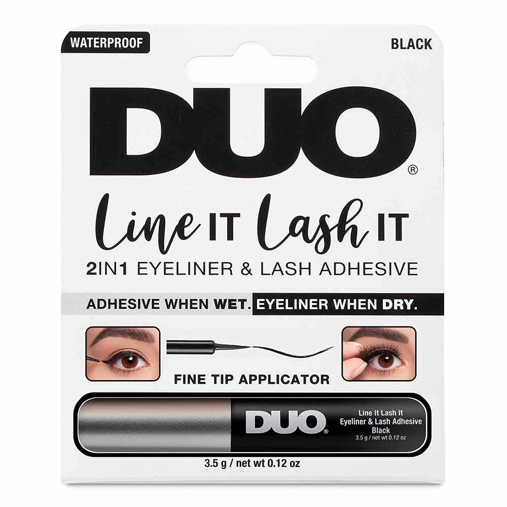 Line It Lash It Lash Glue Liner – Black, 2-in-1 Eyeliner & Eyelash Adhesive for Strip & Cluster Lashes, 0.12 oz