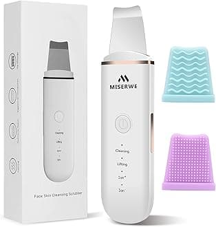 Skin Scrubber Face Skin Spatula Facial Scrubber Spatula for Deep Cleansing Blackhead Remover Pore Cleaner with 4 Modes (White)