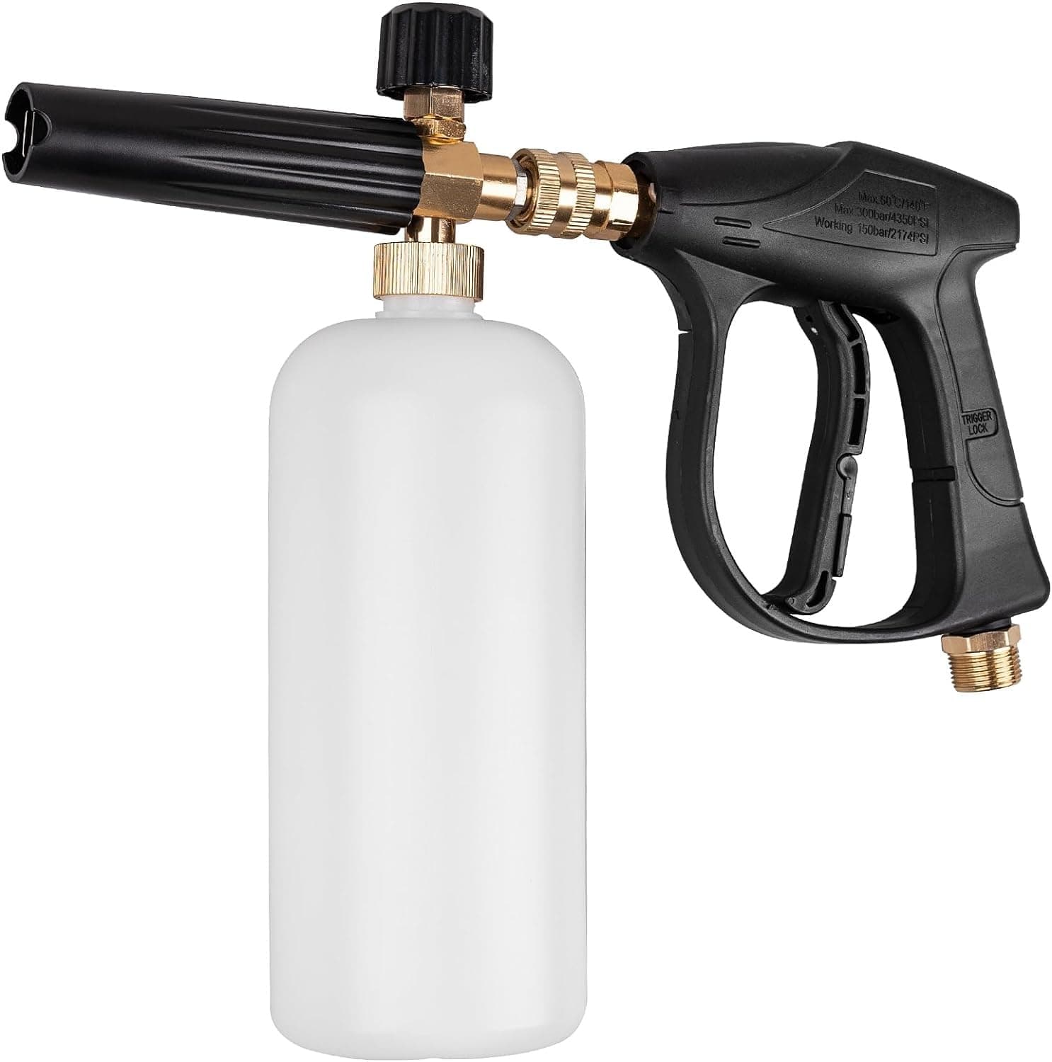 1/4" Quick Release Snow Foam Lance Foam Gun - 1L Adjustable Nozzle Foam Cannon Bottle Soap Dispenser Sprayer for Pressure Washer Jet Wash Gun, Perfect for Car Wash and Courtyard Cleaning