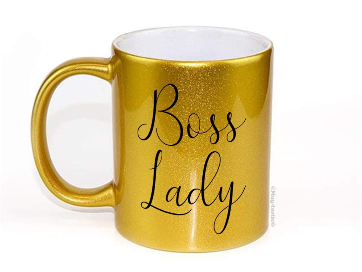 Boss Lady - Glittery Gold Ceramic Coffee Mug