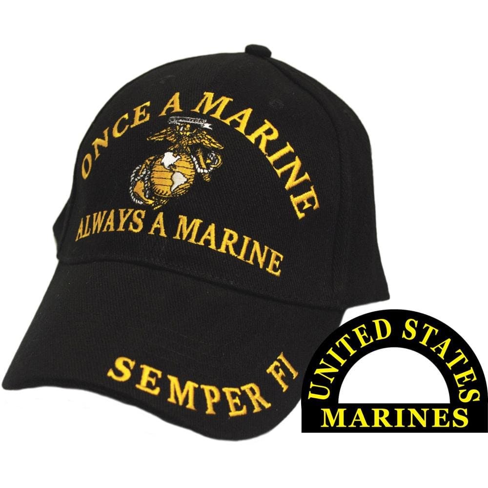 Once A Marine Always A Marine Semper Fi Hat Black