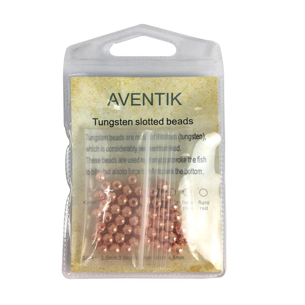 Aventik Think Fast Think Deep beads 50pc Tungsten Beads Slotted Fly Tying Materials 10 colors / 5 sizes Jig hooks Fly Fishing