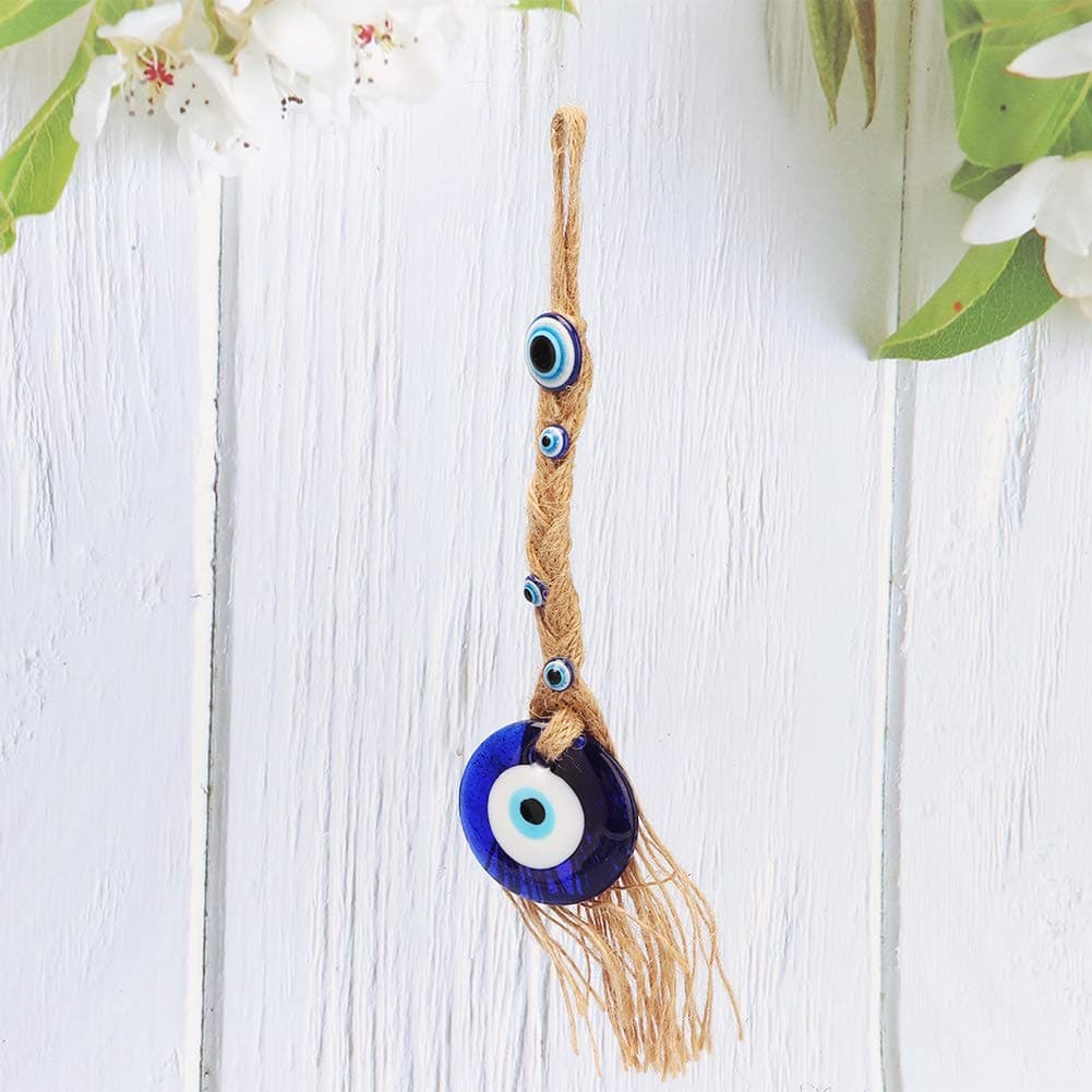 Junlucki Hanging Turkish Evil Eye Evil Eye Talisman Blue Eye Beads Evil Eye Wall Ornament, Turkish Glass Amulet, for Home Decoration for Wall-Hanging