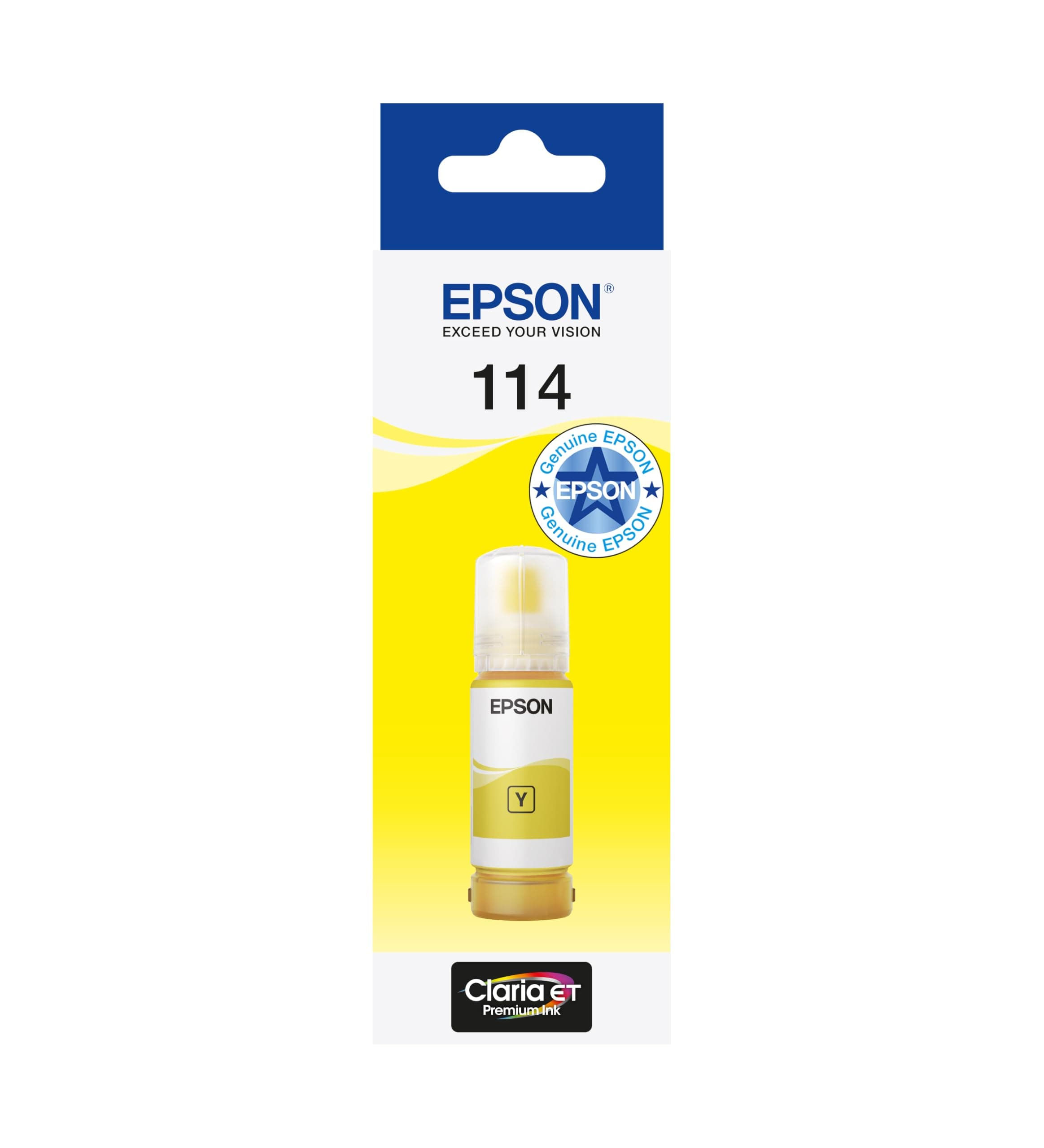 EcoTank 114 Genuine Ink Bottle | Yellow| High Yield - Up to 6,200 Pages | Compatible with ET-8500 / ET-8550 Models | Brand-made for Optimal Results