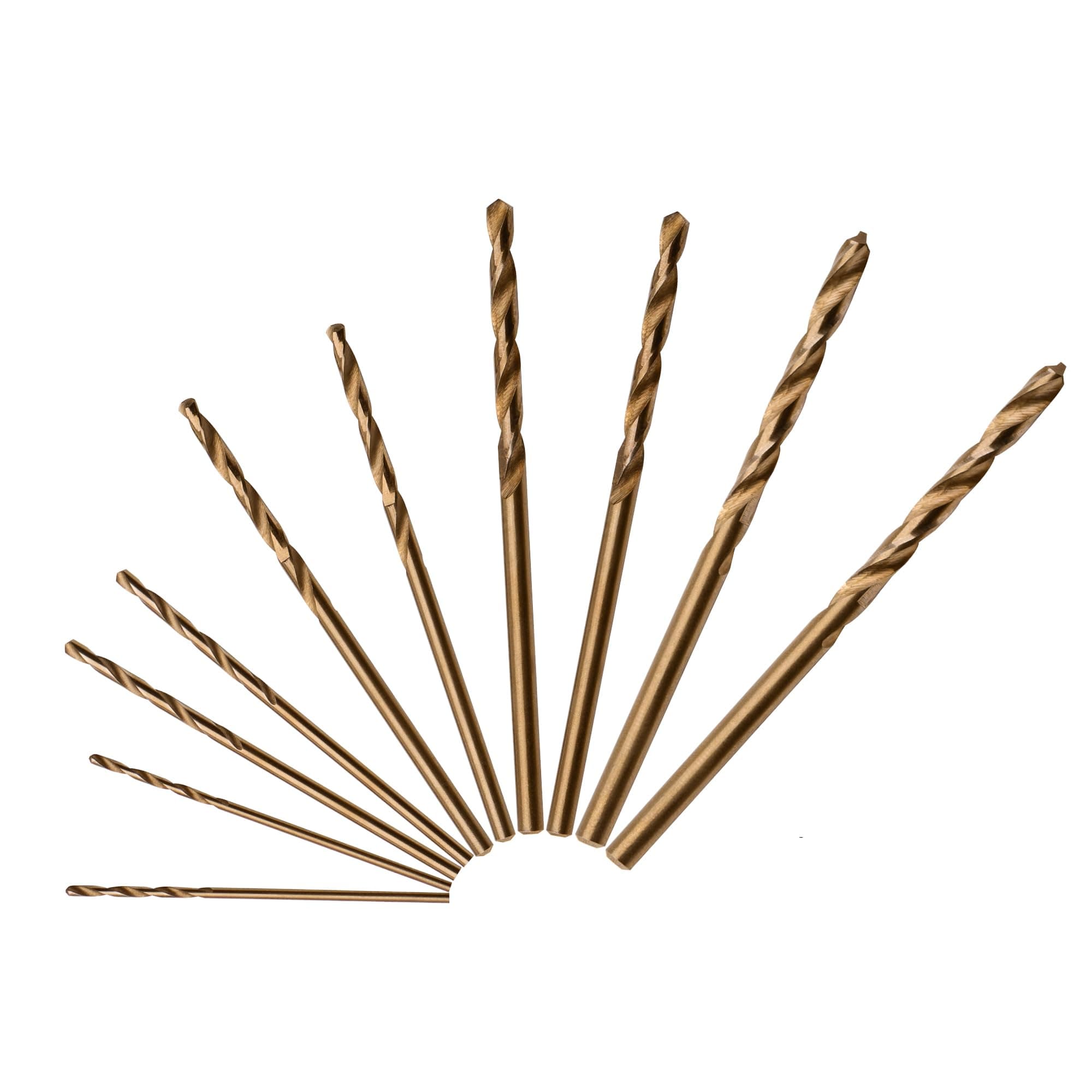 10 Pcs High Speed Steel Cobalt Drill Bit Set 2 Pcs of Each 1mm(3/64"), 1.5mm(1/16") 2mm(5/64") 2.5mm(3/32") 3mm(1/8") Jobber Length Twist M35 Metal Drill Bit For Stainless Steel And Hard Metal