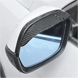 Blilo Smoke Visor Guard 2-Piece Set for Car Side Mirrors - Waterproof Carbon Fiber Auto Rain Eyebrow for Car, Truck, SUV - Universal Fit (Black)