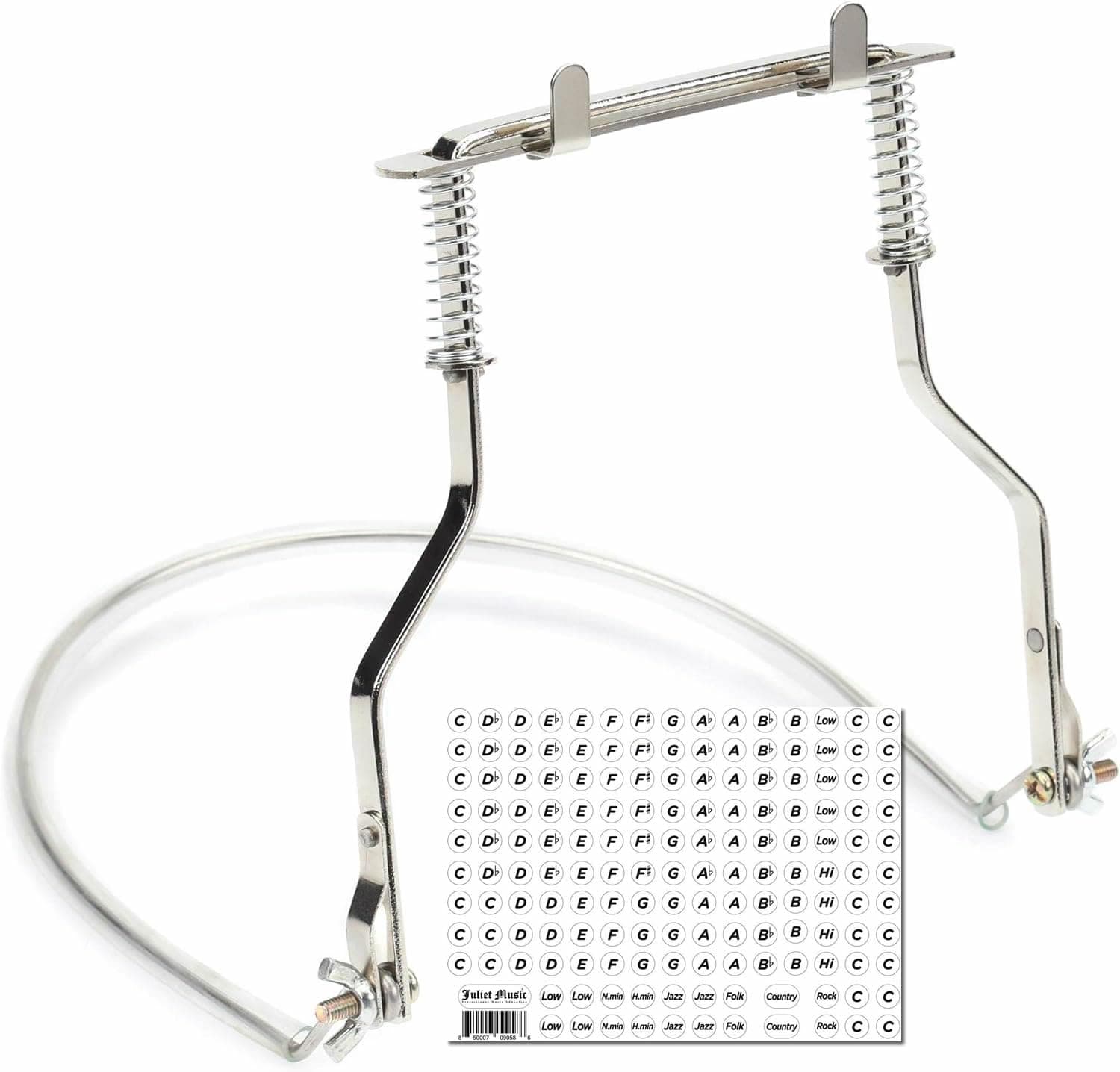 Hohner Harmonica Holder HH01,10 Hole Professional Harmonica Holder Neck, Anti-Scratch Adjustable Harmonica Neck Brace,Hands-Free & Juliet Music Note Sticker