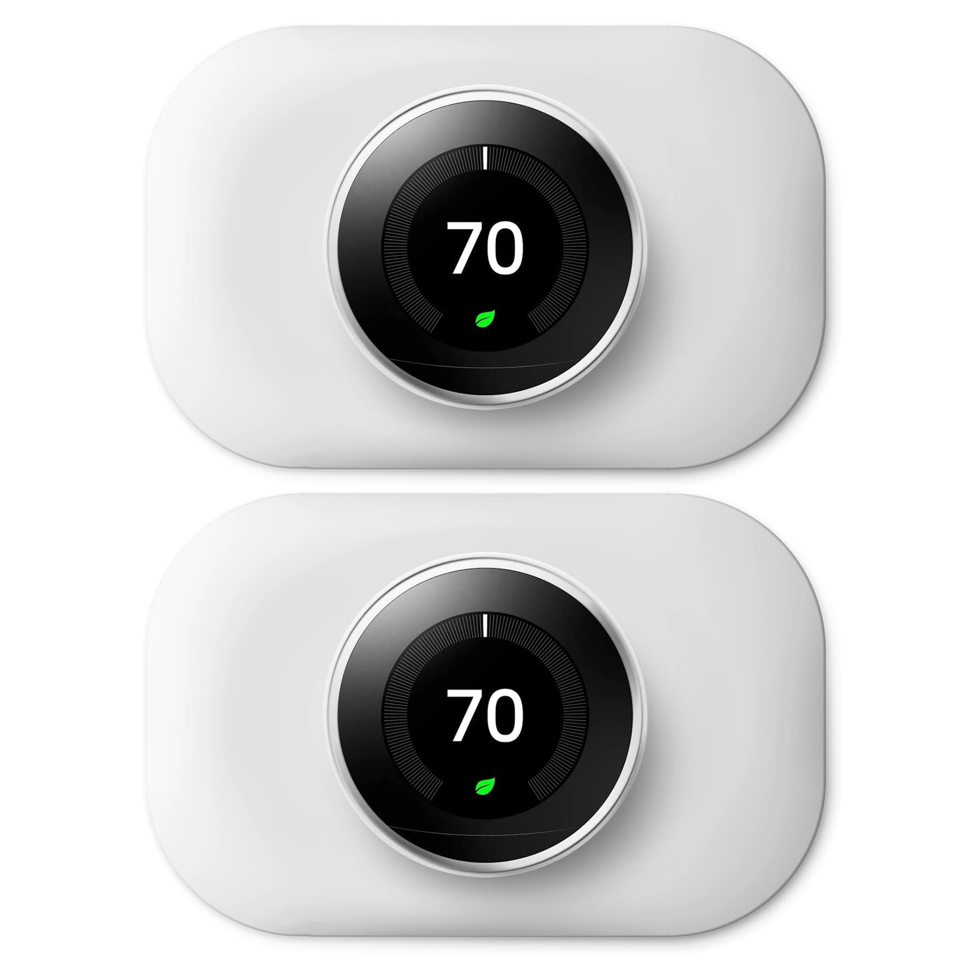 Compatible with Google Thermostat 1st/2nd/3rd Wall Plate Cover - Petrichor Nest Thermostat Trim Kit, Made for Google Nest Thermostat 1st/2nd/3rd，Easy to Install（2 Pack White）