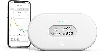 Airthings 2960 View Plus - Radon and Air Quality Monitor with PM 2.5, CO2, VOC, Humidity and Temperature Detector, Mobile APP, Wi-Fi , Notifications