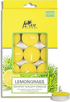 (Lemon Grass) Scented Tealight Candles| Pack of 15| Long Burning Tealight Scented Candles for Home, Office & Gifting - 2.5 hrs to 3 hrs Burn Time