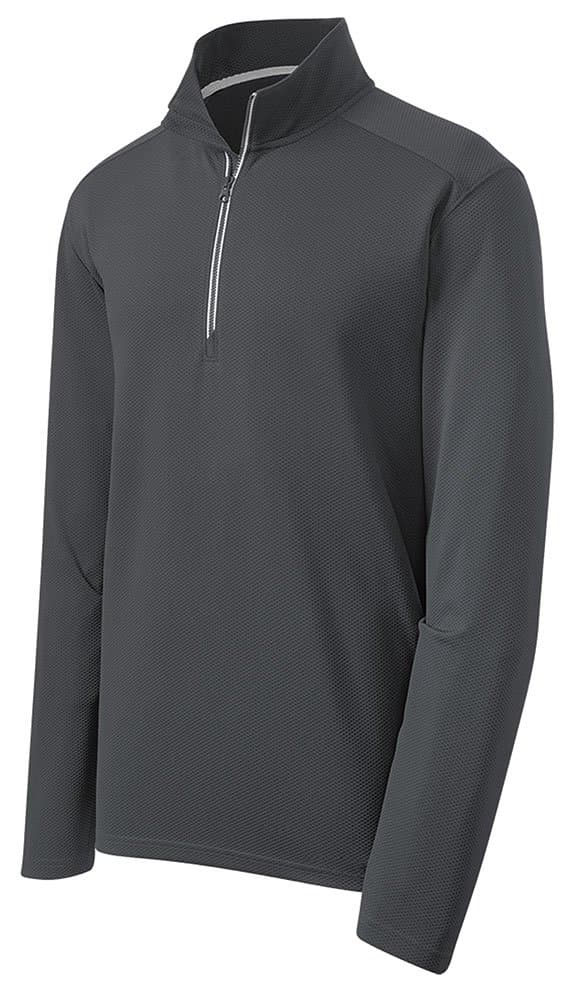 DRIEQUIPDRIEQUIP Moisture Wicking Textured 1/4-Zip Pullover Sweatshirt-XL-IronGrey