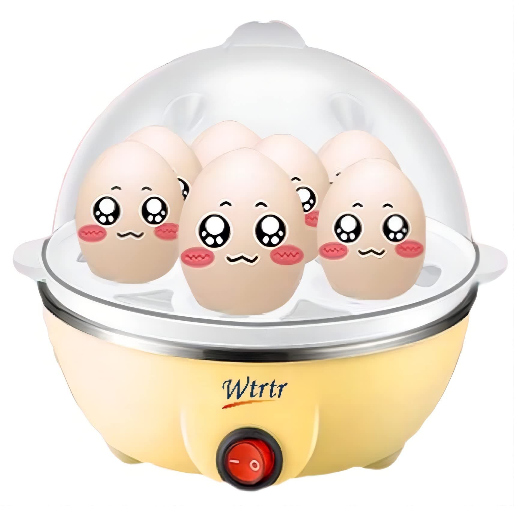 Wtrtr Egg Cooker,Multifunctional Egg Boiler Electric, Egg Steamer Maker, Egg Cooker Rapid with Auto Shut Off Feature Judith.WTR-601 (Yellow-1)