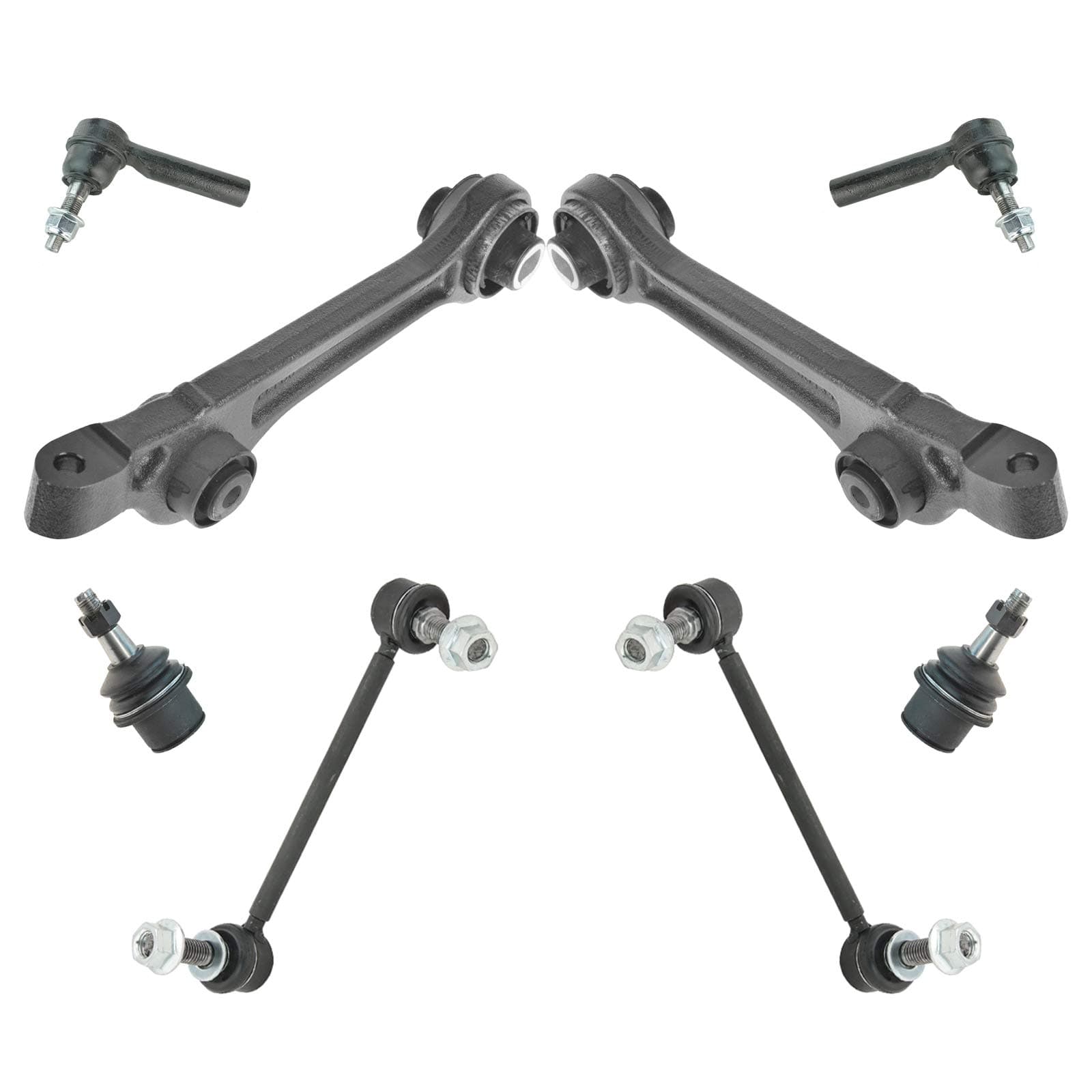 TRQ Front Steering & Suspension Kit Ball Joint Control Arm Sway Bar Stabilizer Link Tie Rod Compatible with 2011-2022 Chrysler 300 Dodge Challenger Charger