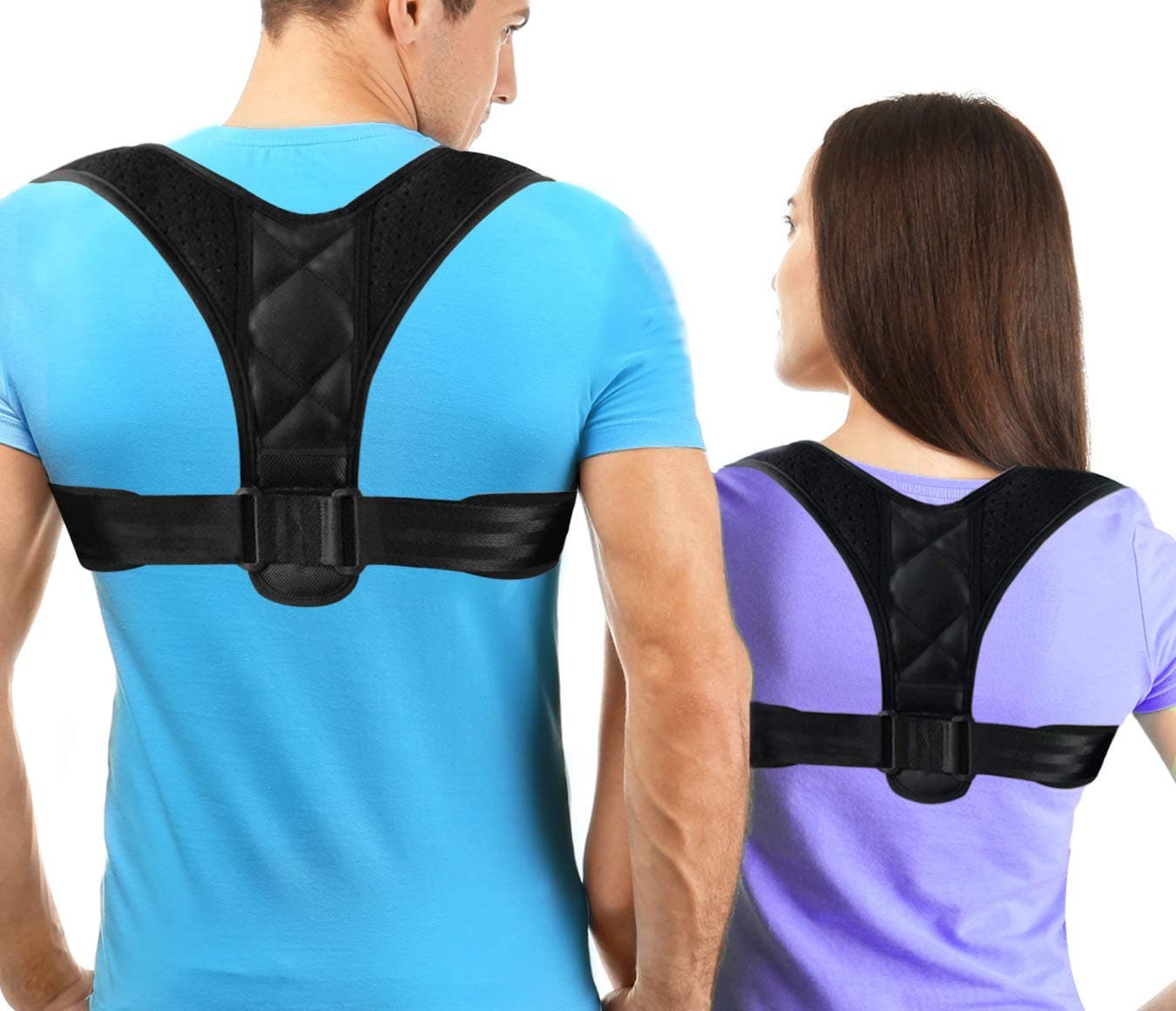 P&J Health Adjustable Figure 8 Posture Corrector Upper Back & Shoulder Support Brace, Best Posture Brace Back Corrector for Women & Men